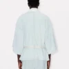 Camicia kimono oversize in chambray stone bleach