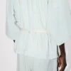 Camicia kimono oversize in chambray stone bleach