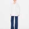 Camicia oversize con colletto alla coreana in popeline di cotone Camicia oversize con colletto alla coreana in popeline di cotone