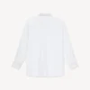 Camicia oversize con colletto alla coreana in popeline di cotone Camicia oversize con colletto alla coreana in popeline di cotone