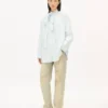Camicia oversize con fiocco in chambray Stone Bleach Camicia oversize con fiocco in chambray Stone Bleach