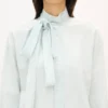 Camicia oversize con fiocco in chambray Stone Bleach Camicia oversize con fiocco in chambray Stone Bleach