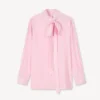 Camicia oversize con fiocco in misto seta Camicia oversize con fiocco in misto seta