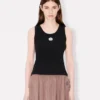 Canotta in cotone con ricamo ‘Boke Flower 2.0’ Canotta in cotone con ricamo ‘Boke Flower 2.0’