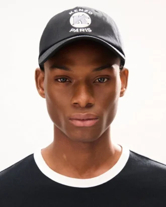 Cappellino in cotone con ricamo “Kenzo Paris Emblem”