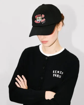 Cappellino in cotone con ricamo “Kenzo Wild Tiger”