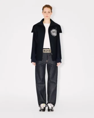 Cappotto da marinaio con stemmi Kenzo in misto lana