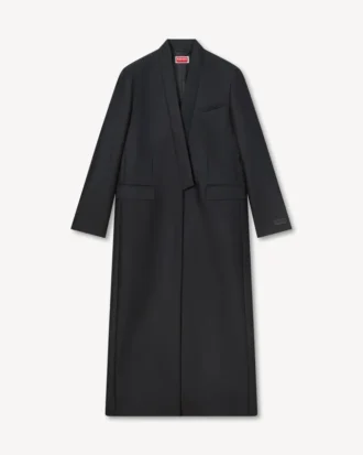 Cappotto kimono in lana vergine e seta