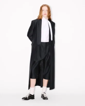 Cappotto kimono in lana vergine e seta