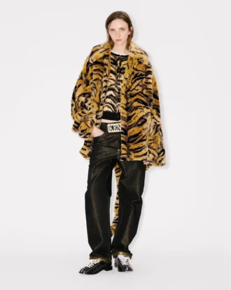 Cappotto oversize “Kenzo Tiger” in pelliccia sintetica