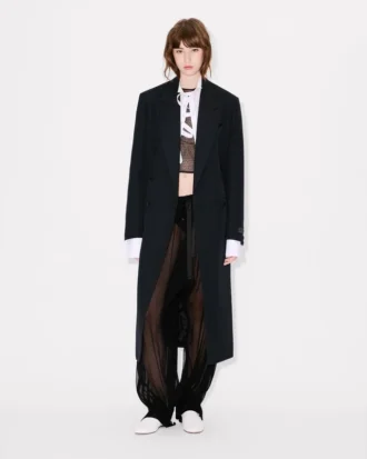 Cappotto sartoriale lungo in lana vergine