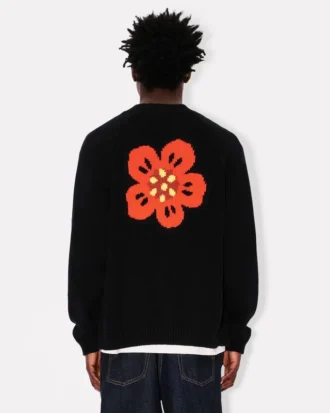 Cardigan ‘Boke Flower’ in misto cotone e lana
