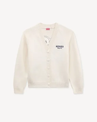 Cardigan in lana con ricamo “Boke Flower”