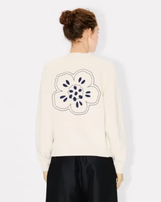 Cardigan in lana con ricamo “Boke Flower”