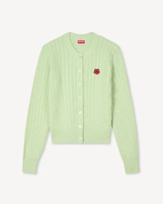 Cardigan in maglia “Boke Flower” in cotone e lana