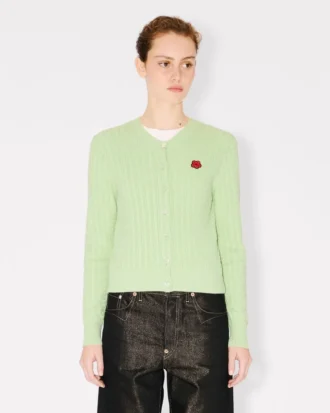 Cardigan in maglia “Boke Flower” in cotone e lana