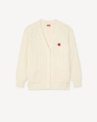 Cardigan in maglia larga “Boke Flower” in cotone e lana