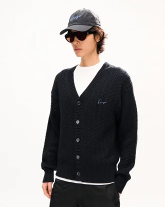 Cardigan in maglia ricamato con motivo “Kenzo Signature Cable”