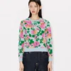 Cardigan in misto cotone e lana con decorazioni floreali Kenzo Cardigan in misto cotone e lana con decorazioni floreali Kenzo