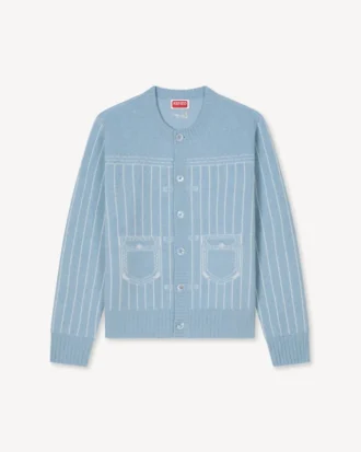 Cardigan Kenzo Trompe L’œil in misto cotone e lana