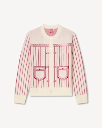 Cardigan Kenzo Trompe L’œil in misto cotone e lana