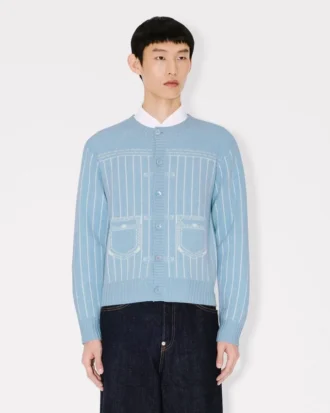 Cardigan Kenzo Trompe L’œil in misto cotone e lana