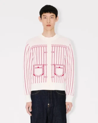 Cardigan Kenzo Trompe L’œil in misto cotone e lana