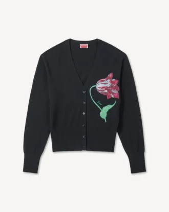 Cardigan “Kenzo Tulip” in misto cotone e lana
