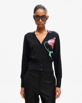 Cardigan “Kenzo Tulip” in misto cotone e lana