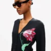 Cardigan “Kenzo Tulip” in misto cotone e lana
