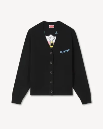 Cardigan “Kenzo Wild Tiger” in misto lana e cotone