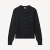 Cardigan ricamato con firma “Kenzo” in lana merino Cardigan ricamato con firma “Kenzo” in lana merino