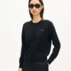 Cardigan ricamato con firma “Kenzo” in lana merino Cardigan ricamato con firma “Kenzo” in lana merino