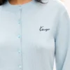 Cardigan ricamato con firma “Kenzo” in lana merino Cardigan ricamato con firma “Kenzo” in lana merino