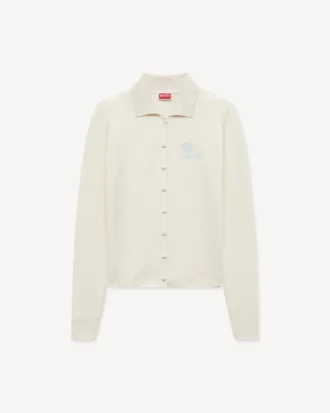 Cardigan ricamato ‘Kenzo Tulip’ in cotone spugnoso Cardigan ricamato ‘Kenzo Tulip’ in cotone spugnoso