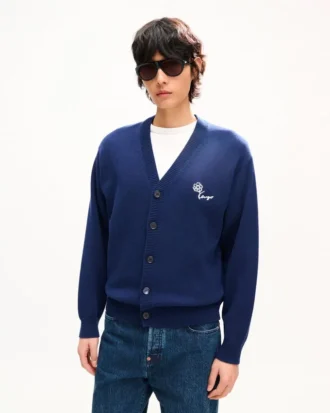 Cardigan ricamato “Kenzo Tulip” in lana e cotone
