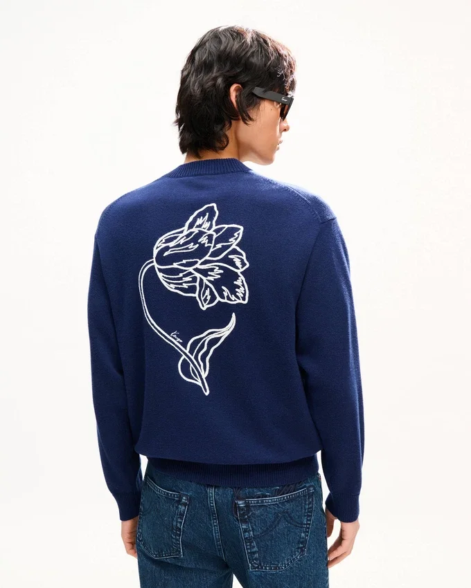 Cardigan ricamato “Kenzo Tulip” in lana e cotone Cardigan ricamato “Kenzo Tulip” in lana e cotone