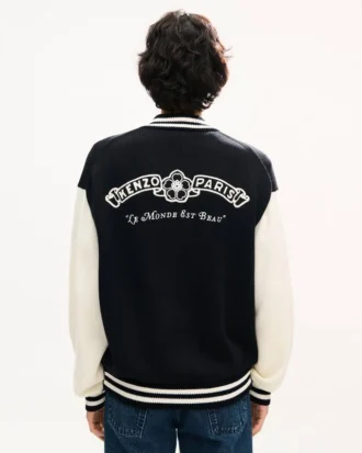 Cardigan varsity “Kenzo Paris Emblem” in misto cotone