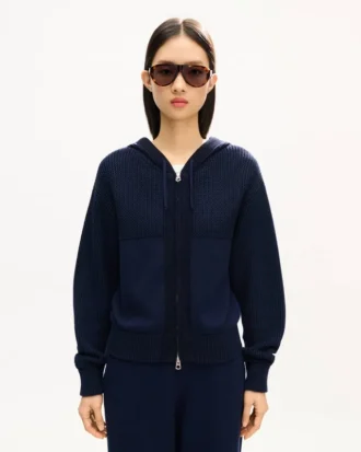 Felpa con cappuccio e zip in maglia ‘Kenzo Signature’ in misto cotone e lana Felpa con cappuccio e zip in maglia ‘Kenzo Signature’ in misto cotone e lana