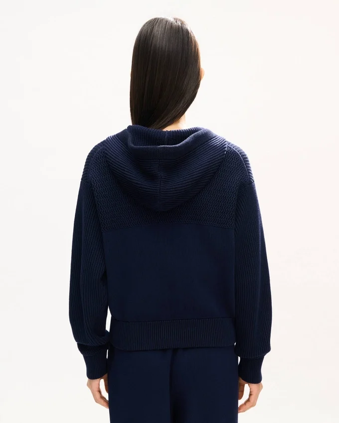 Felpa con cappuccio e zip in maglia ‘Kenzo Signature’ in misto cotone e lana Felpa con cappuccio e zip in maglia ‘Kenzo Signature’ in misto cotone e lana