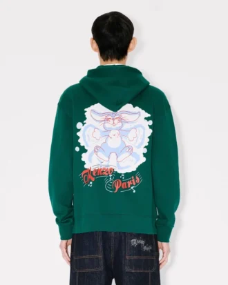 Felpa con cappuccio e zip “Kenzo Winter Holidays” in cotone
