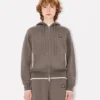 Felpa con cappuccio e zip ricamata ‘Boke Flower 2.0’ in cotone e lana