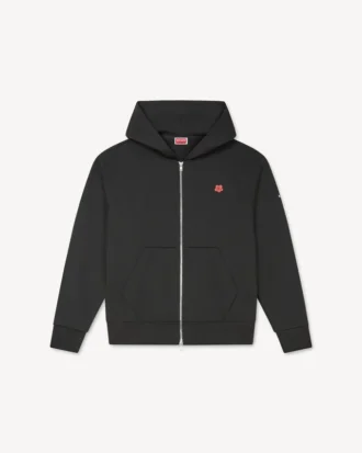 Felpa con cappuccio e zip ricamata “Boke Flower” in cotone