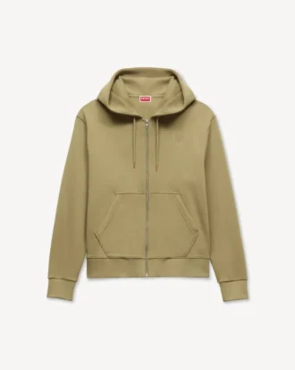 Felpa con cappuccio e zip ricamata “Kenzo Signature” in cotone