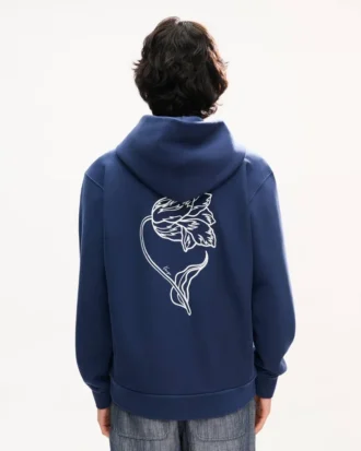 Felpa con cappuccio e zip ricamata “Kenzo Tulip” in cotone