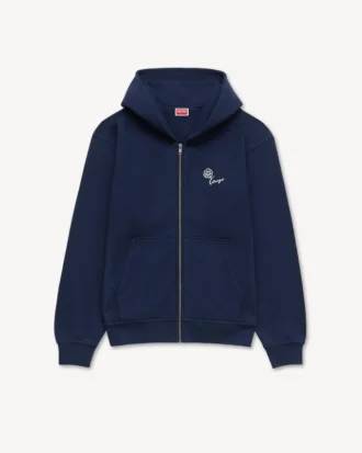 Felpa con cappuccio e zip ricamata “Kenzo Tulip” in cotone