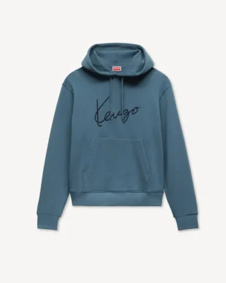 Felpa con cappuccio ricamata “Kenzo Signature” in cotone