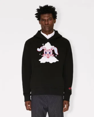 Felpa con cappuccio ricamata “Kenzo Winter Holidays” in cotone Felpa con cappuccio ricamata “Kenzo Winter Holidays” in cotone
