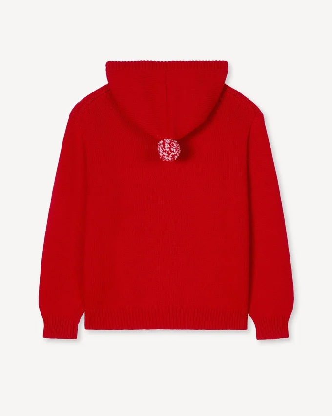 Felpa con cappuccio ricamata “Kenzo Winter Holidays” in cotone e lana Felpa con cappuccio ricamata “Kenzo Winter Holidays” in cotone e lana