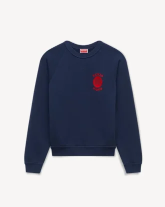 Felpa in cotone con ricamo “Kenzo Paris Emblem”